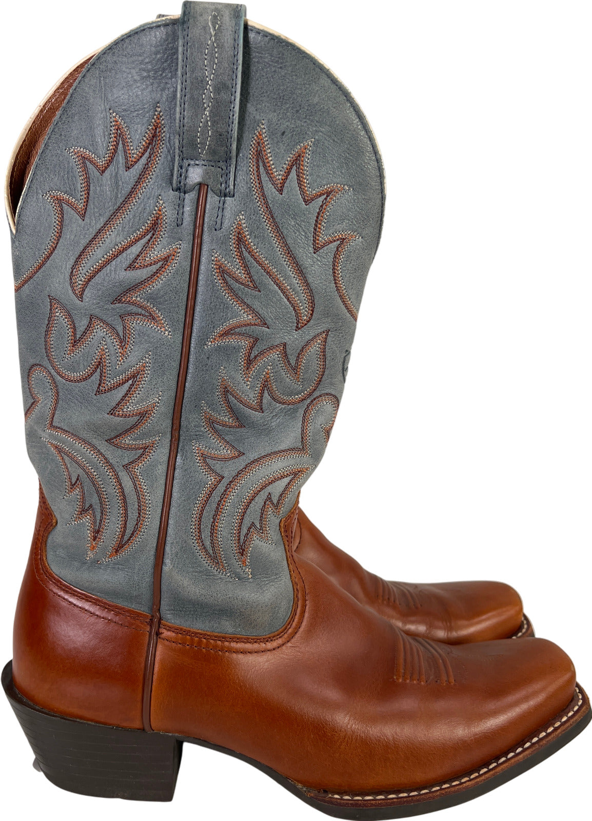 Ariat Men’s Brown/Blue Legend Leather Pull On Western Boots - 10D