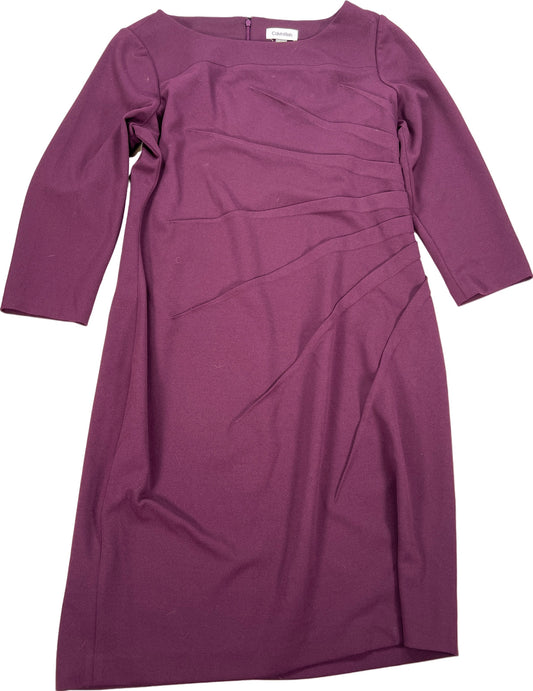 Calvin Klein Women’s Purple 3/4 Sleeve Shift Dress - 14