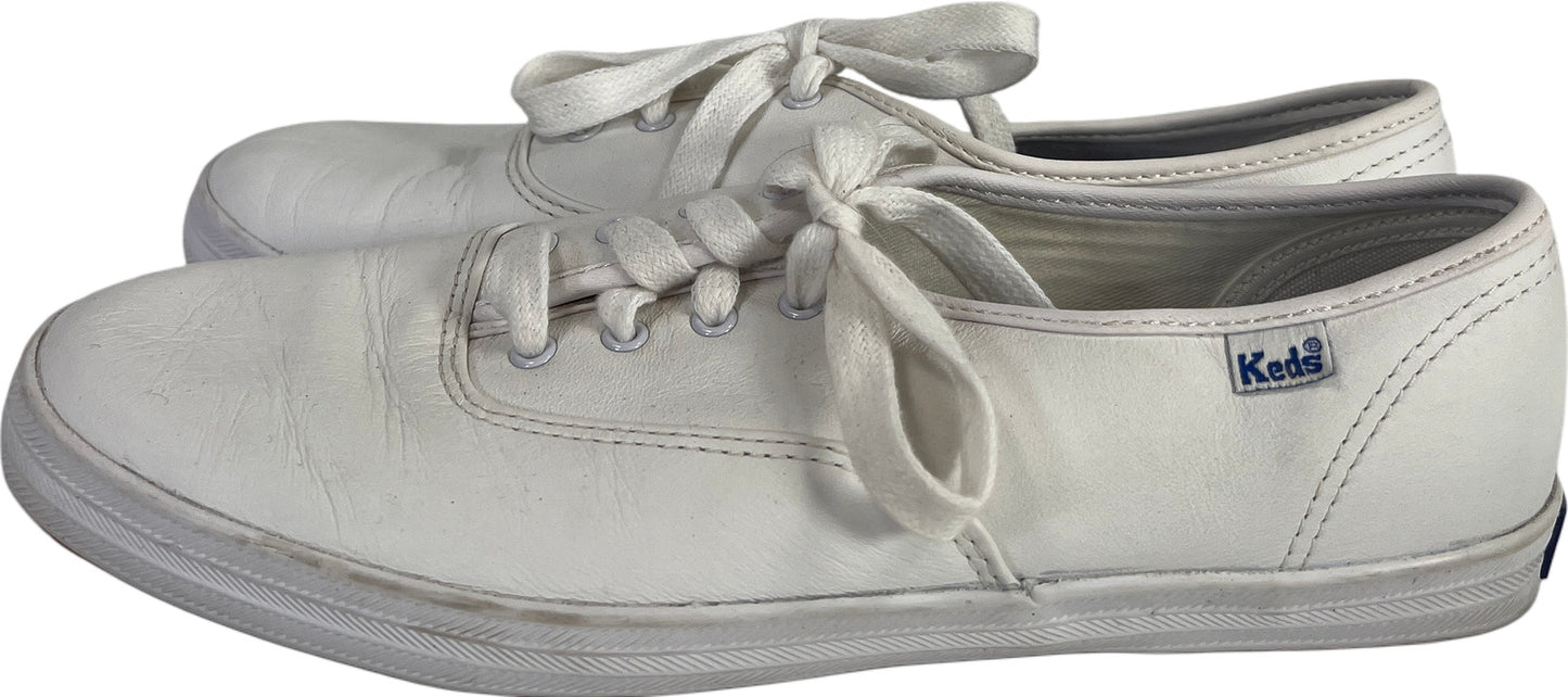 Keds Women’s White Champion Leather Lace Up Sneakers - 8.5