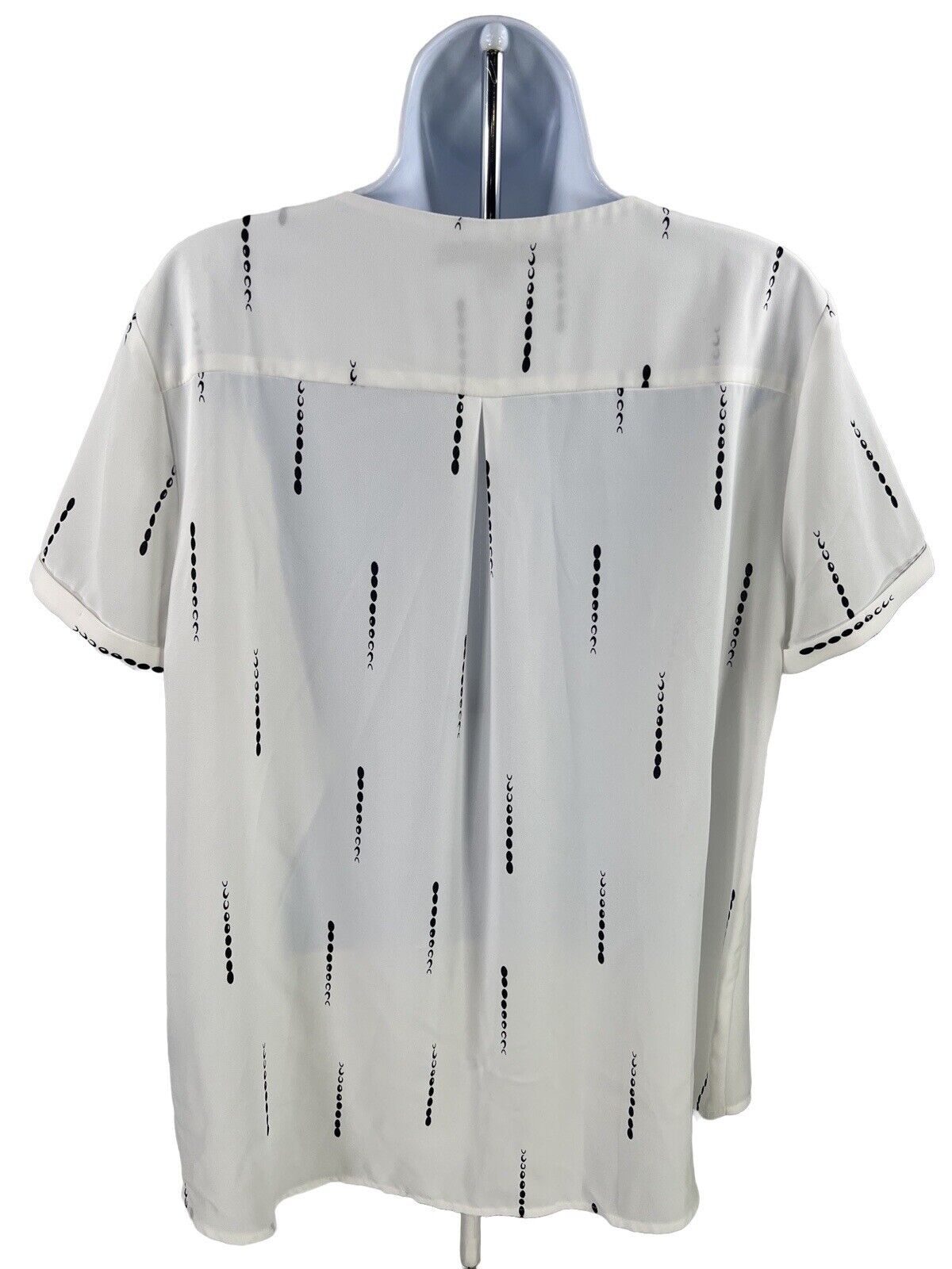 NEW Apt 9 Women's White Short Sleeve 1/2 Zip Sheer Top - L