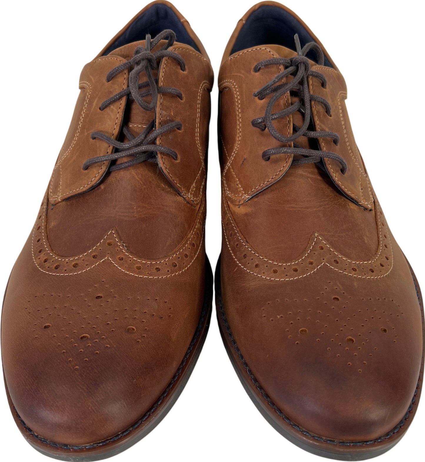 NEW Rockport Men’s Brown Leather Hyrdo Shield Wingtip Dress Shoes - 11.5 Wide