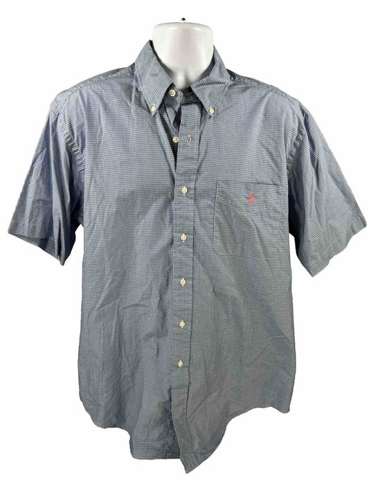 Ralph Lauren Men's Blue Short Sleeve Classic Fit Button Down Shirt - L