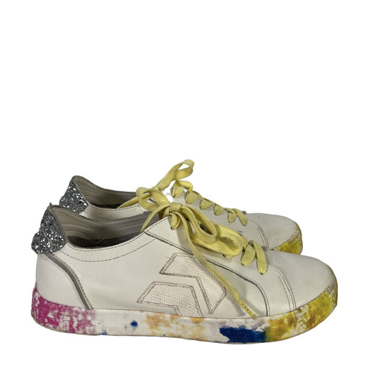 Dolce Vita Women's White Leather Lace Up Sneakers - 8