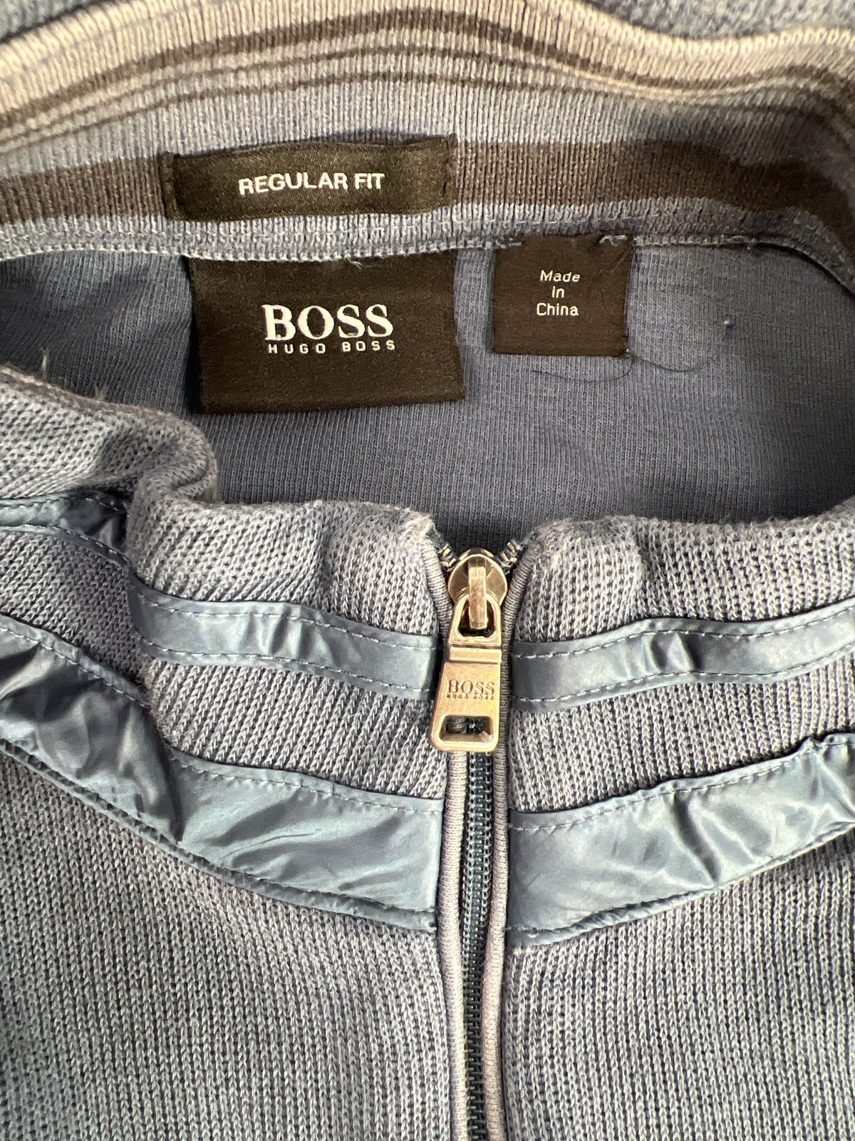 Boss by Hugo Boss Men’s Blue Long Sleeve 1/4 Zip Pullover Sweater - XL