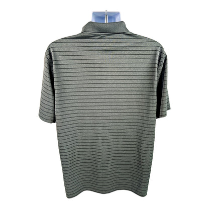 Greg Norman for Tasso Elba Men’s Gray Striped Short Sleeve Golf Polo - L