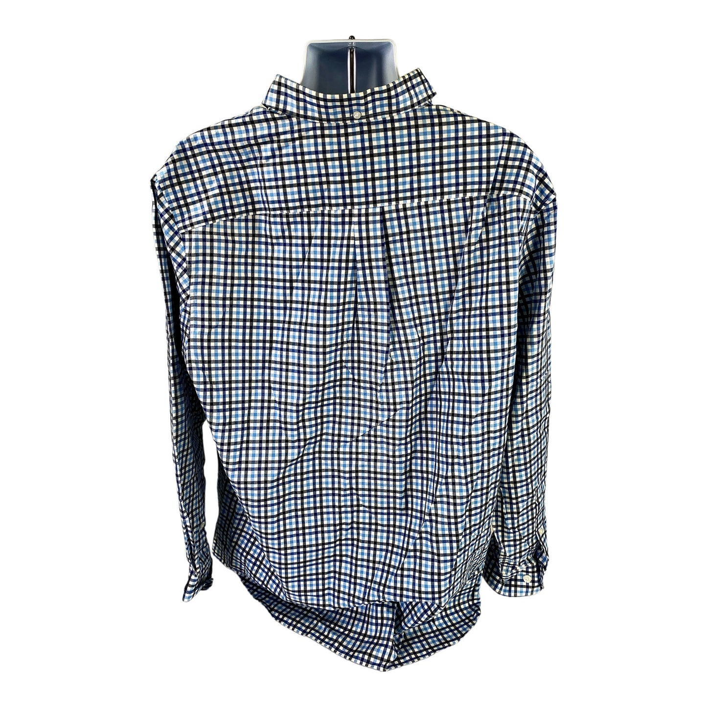 Duluth Trading Men’s Blue Checkered Long Sleeve Button Up Shirt - XL Tall