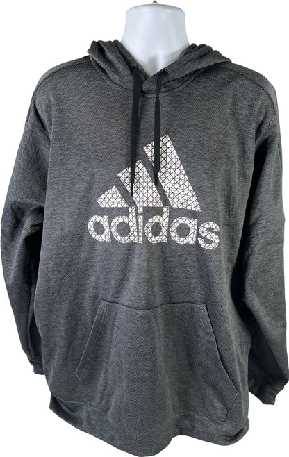 Adidas Men’s Gray Pullover Graphic Long Sleeve Hoodie - 2XLT