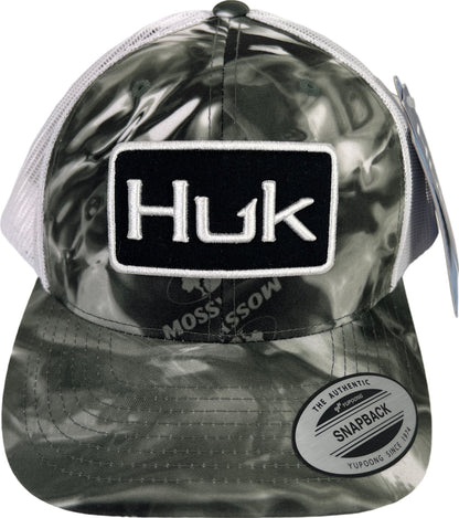 NEW HUK Green/White Mossy Oak Angler Mesh Back Snapback Hat - One Size