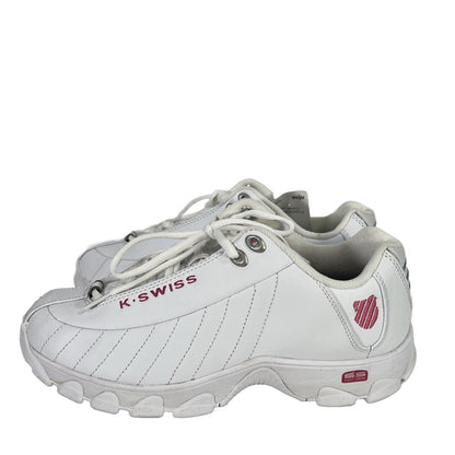 NEW K-Swiss Womens White/Pink Memory Foam Lace Up Athletic Sneakers - 9.5