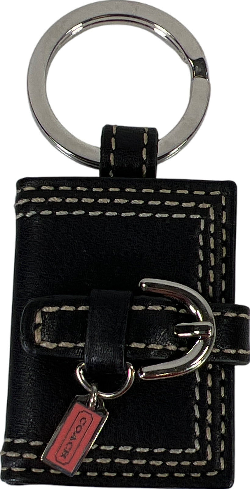 Coach Women’s Black Leather Mini Wallet Picture Holder Keychain