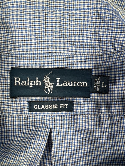 Ralph Lauren Men's Blue Short Sleeve Classic Fit Button Down Shirt - L