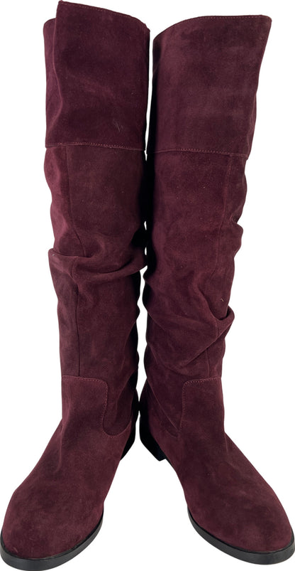 Steve Madden Women’s Red Suede Balen Tall Knee High Slouch Boots - 8.5