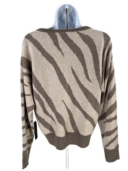 NEW Tahari Women's Brown Wool Blend Long Sleeve Sweater - XS