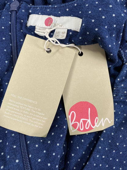 NEW Boden Women’s Blue Polka Dot Tia Scoop Back Jersey Jumpsuit - Petite 6P