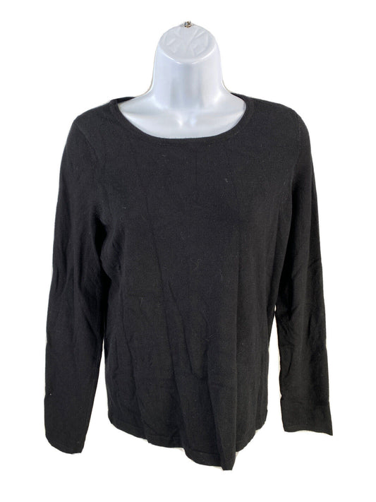 Chico's Women's Black Long Sleeve Back Zip Knit Shirt Sz 0/US S