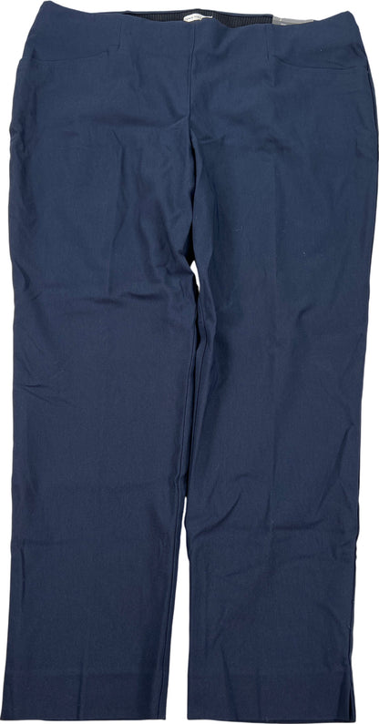 NEW Van Heusen Women’s Blue Slim Fit Tapered Leg Pull On Ankle Pants - 16 Short