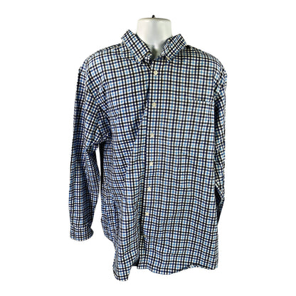 Duluth Trading Men’s Blue Checkered Long Sleeve Button Up Shirt - XL Tall