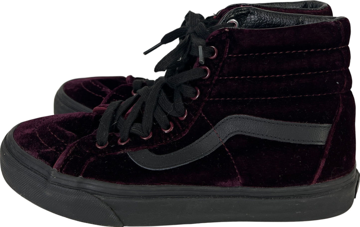 Vans Women’s Dark Purple Crushed Velour/Velvet Hi-Top Lace Up Sneakers - 7.5