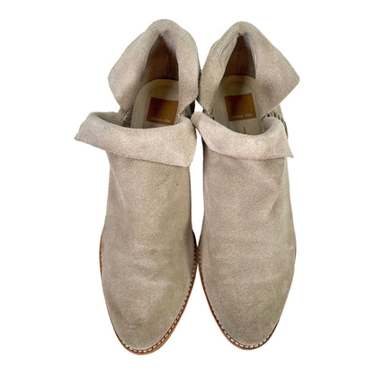 Dolce Vita Women’s Light Beige Suede Slip On Ankle Booties - 10