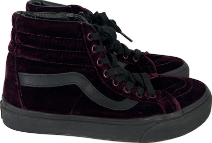 Vans Women’s Dark Purple Crushed Velour/Velvet Hi-Top Lace Up Sneakers - 7.5