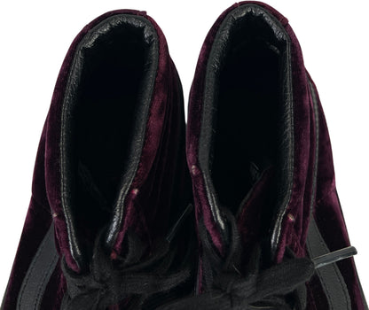 Vans Women’s Dark Purple Crushed Velour/Velvet Hi-Top Lace Up Sneakers - 7.5