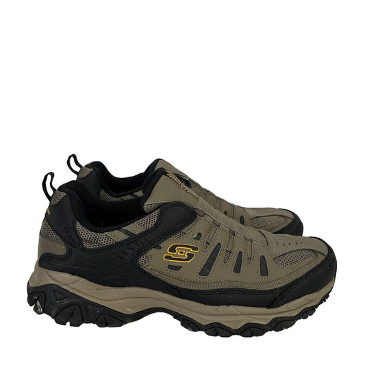 Skechers Men's Brown/Black Afterburn Slip On Athletic Shoes - 10.5