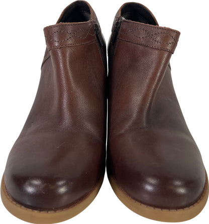 Earth Women’s Brown Leather Lina Austin Side Zip. Ankle Boots - 10