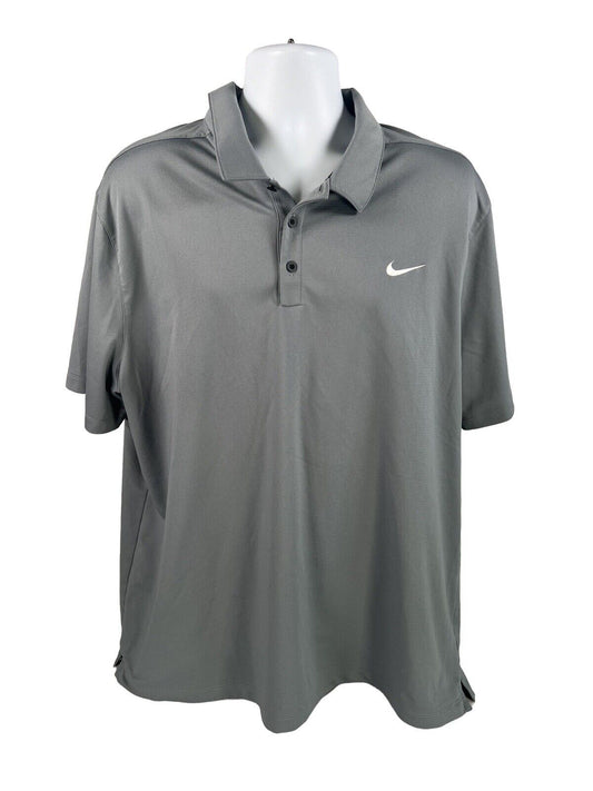 Nike Men's Gray Short Sleeve Dri-Fit Polo Shirt - XXL