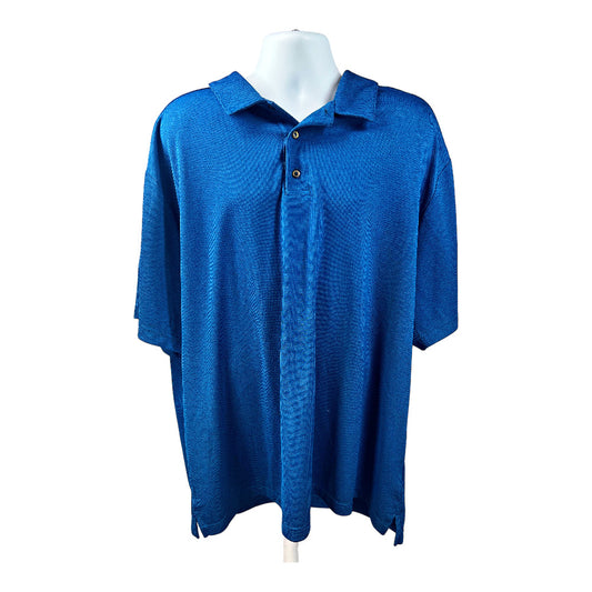 Reebok Men’s Blue Polyester Short Sleeve Polo Shirt - 3XL