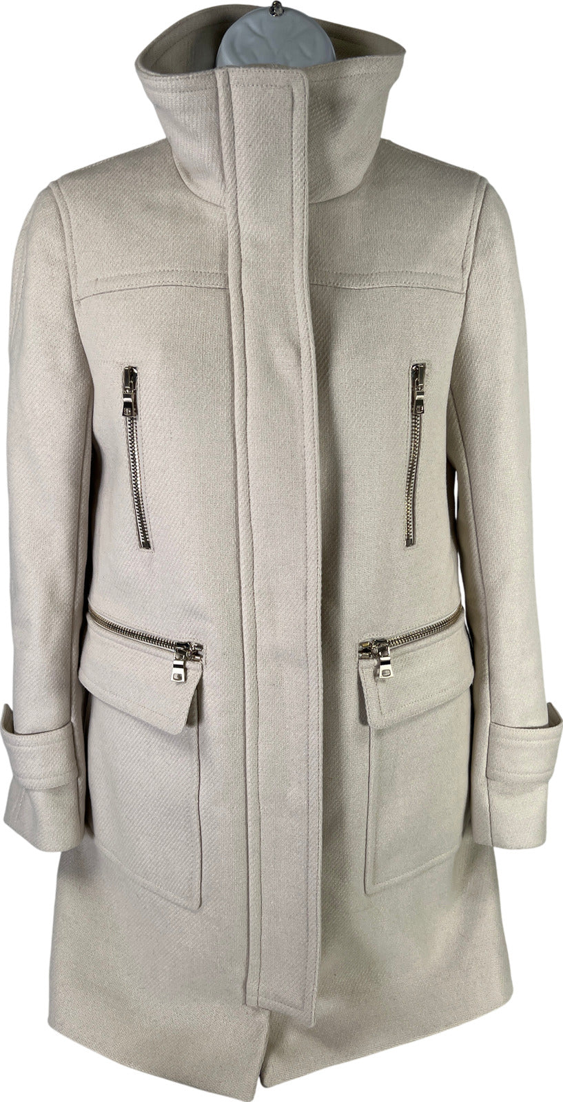 Ann Taylor Women’s Taupe/ Light Beige Wool Blend Full Zip Coat - XS