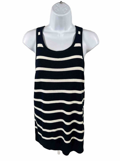 Banana Republic Women's Blue/White Striped Sweater Tank Top - M