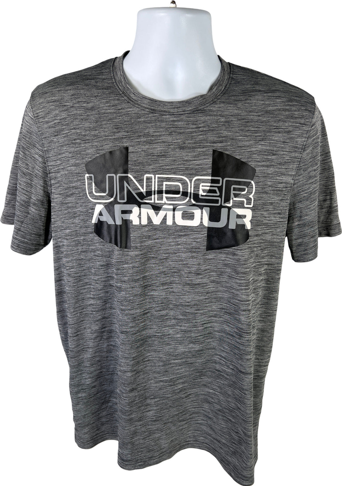 Under Armour Men’s Gray Loose Fit Logo Front Short Sleeve Athletic. Shirt - M