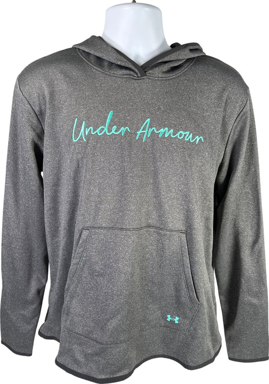 NEW Under Armour Women’s Gray Fleece Script Pullover Hoodie Sweatshirt - L