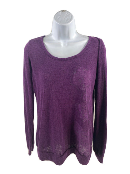 NEW REI Women's Purple Thin Knit Long Sleeve Open Back Sweater - S