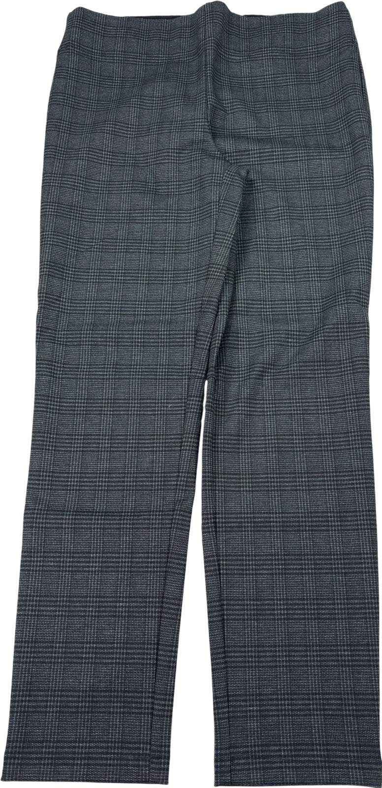 NEW Max Studio Women’s Dark Gray Plaid Stretch Pull On Pants - L