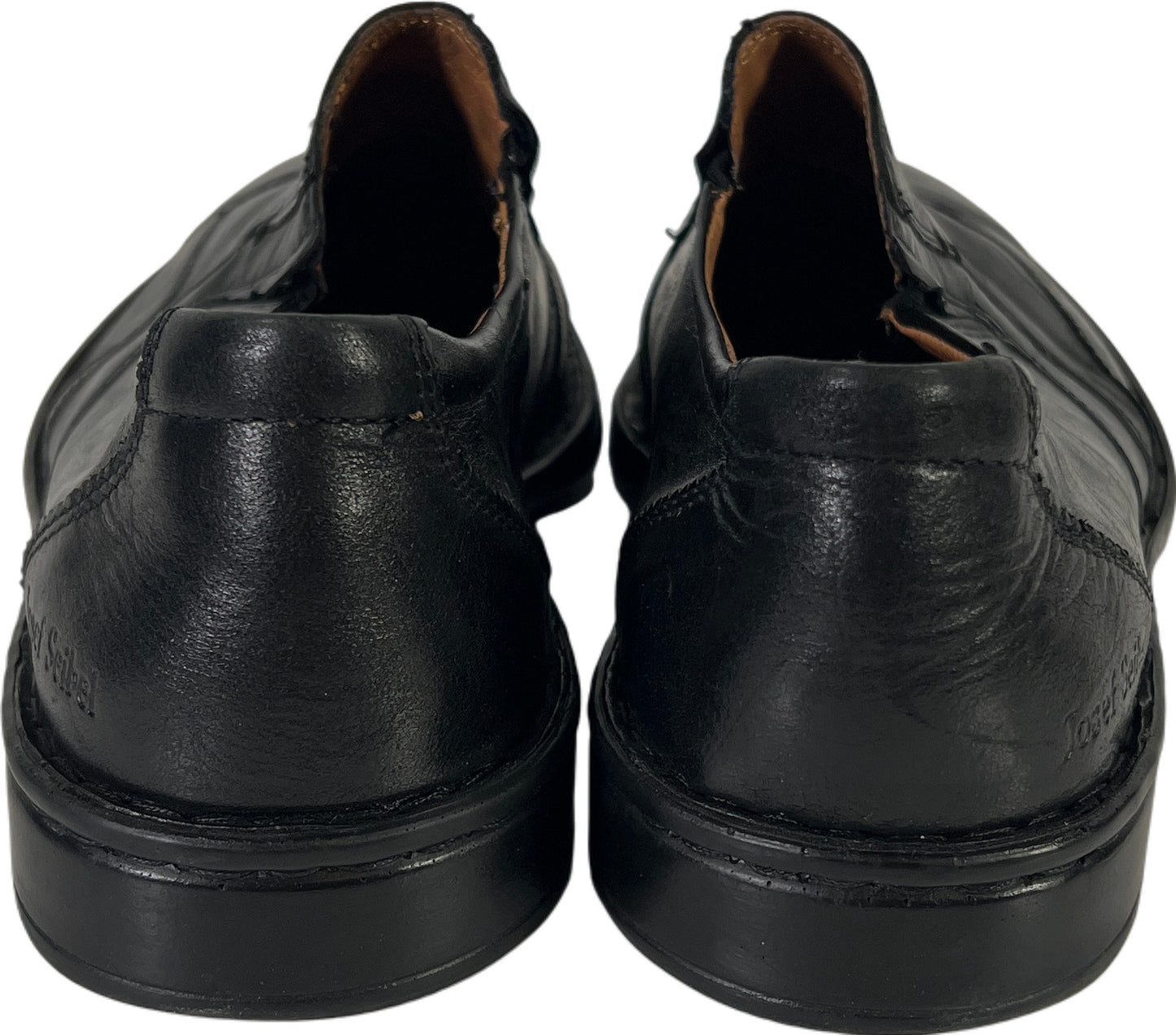 Josef Seibel Men’s Black Leather Wingtip Slip On Loafers Dress Shoes - 41