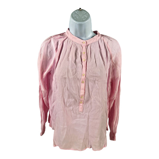 NEW J.Crew Women’s Pink Long Sleeve Drapey Popover Top - XXS