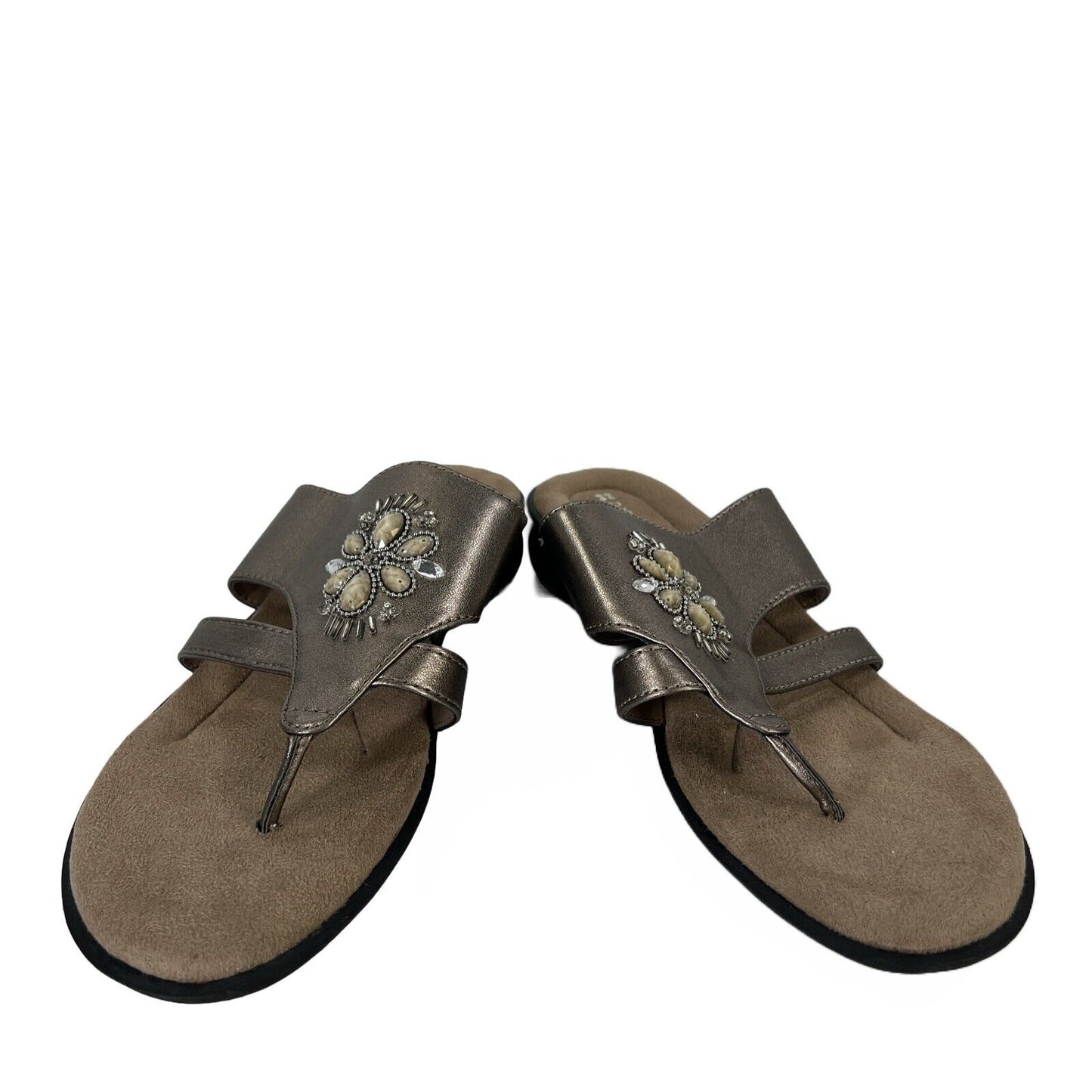 Naturalizer Women's Bronze Metallic Beaded Flip Flop Sandals - 8 Wide