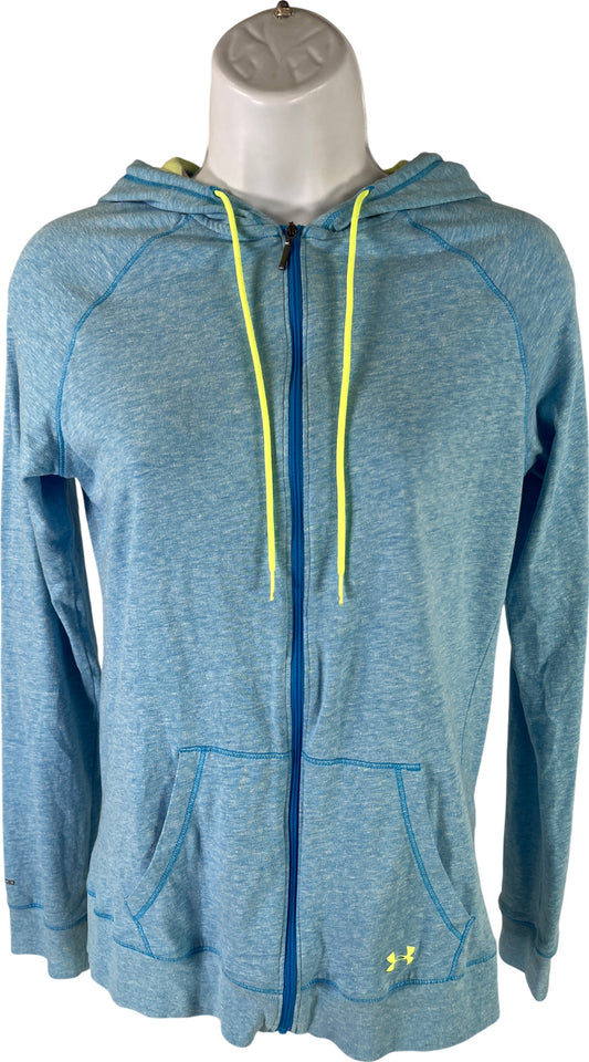 Under Armour Women’s Blue Full Zip Cotton Blend Semi Fitted Hoodie - S