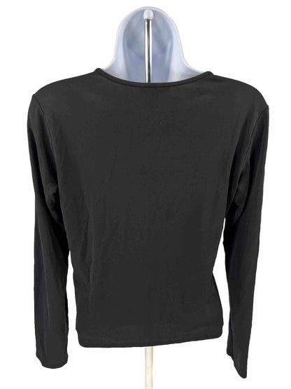 Eileen Fisher Women's Black Long Sleeve Stretch Basic T-Shirt - S