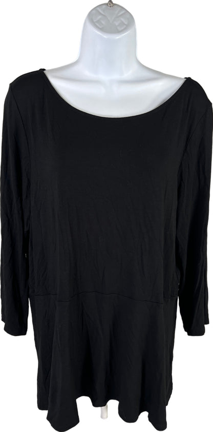 J. Jill Women’s Black Wearever Collection 3/4 Sleeve Shirt - L