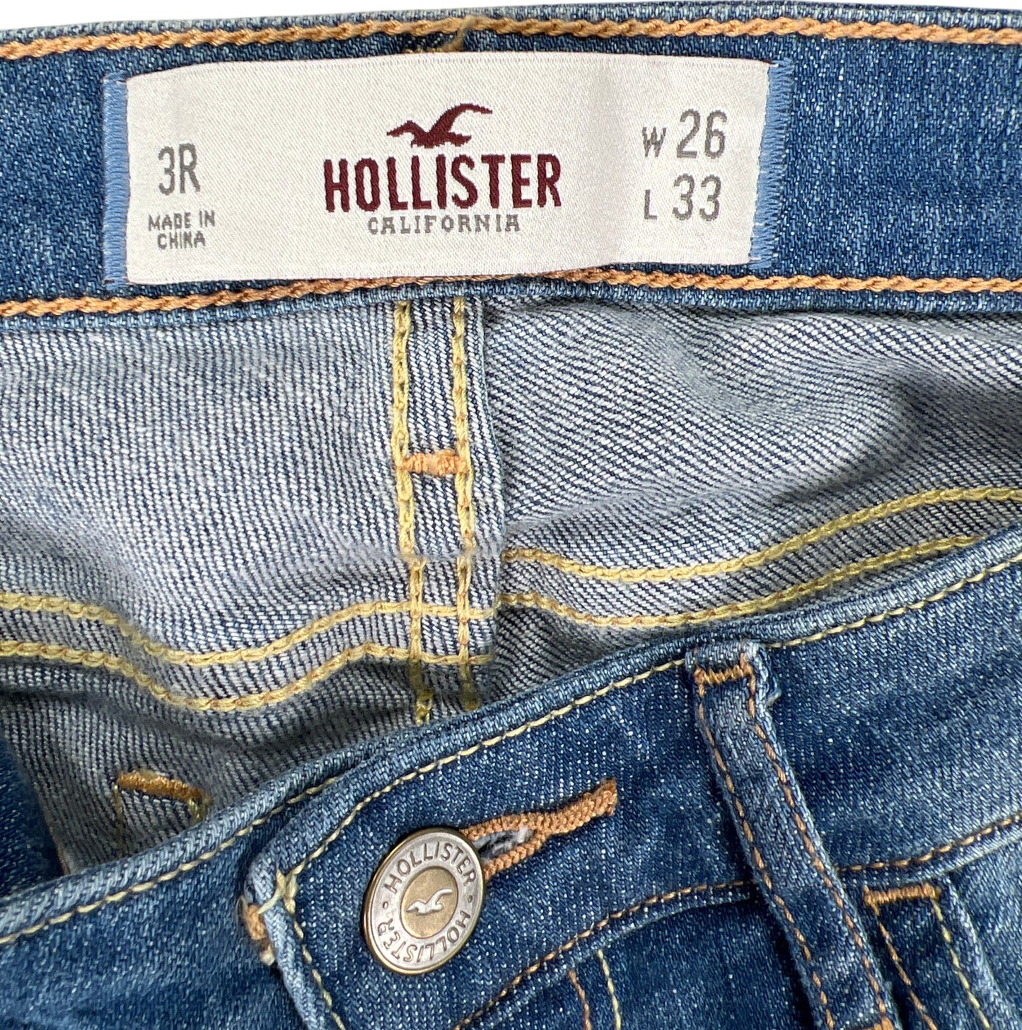 NEW Hollister Women’s Light Wash Boot Cut Denim Jeans - 3R/ 26x33