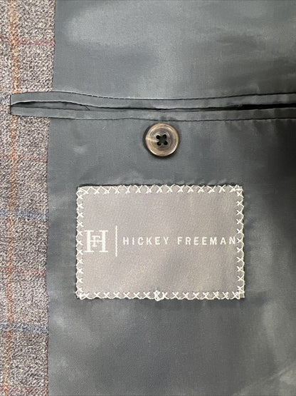 Hickey Freeman Men's Blue Plaid Silk Blend Blazer Jacket - 46 Reg