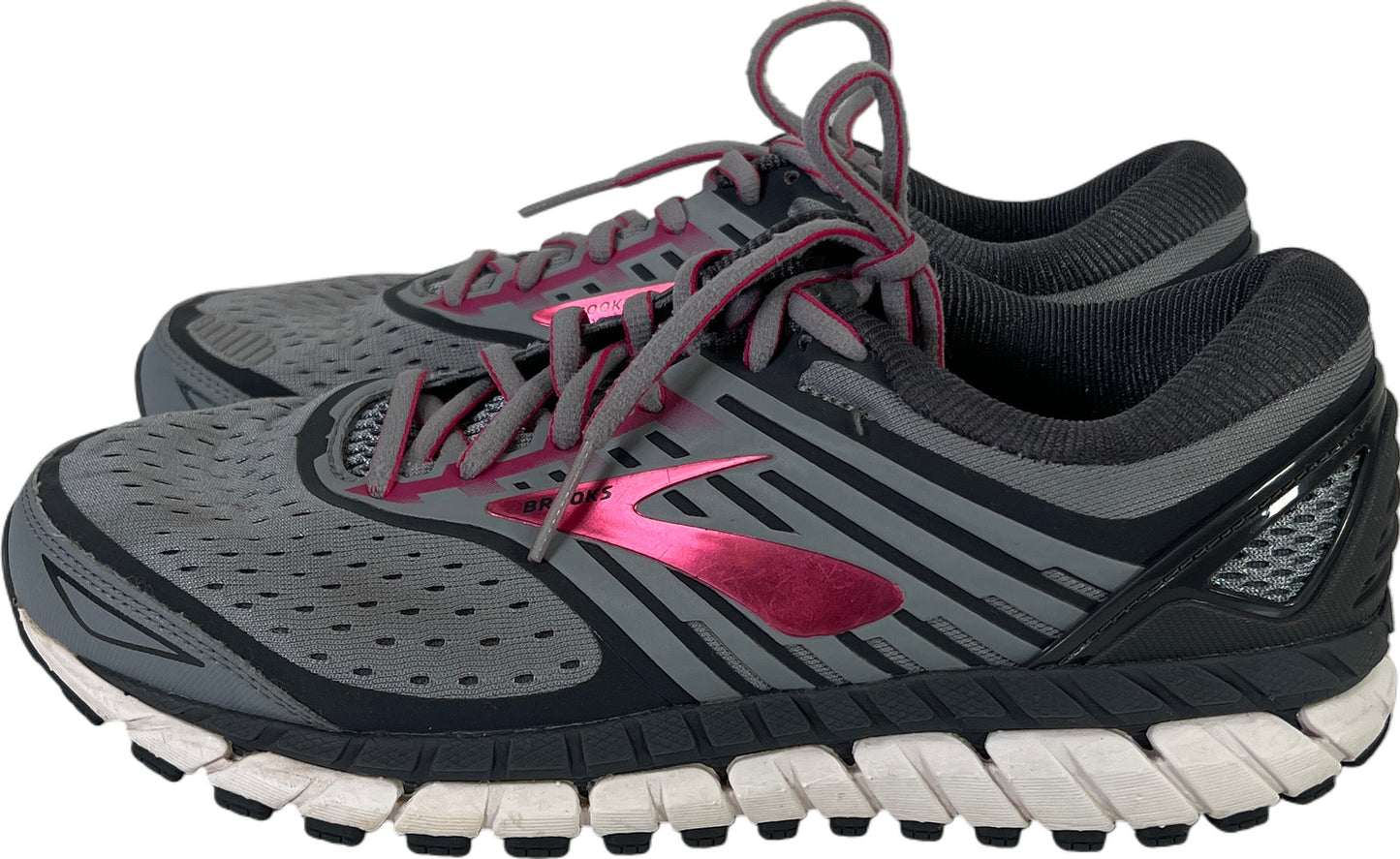 Brooks Women’s Gray/Pink Ariel Lace Up Running Athletic Shoes - 8.5