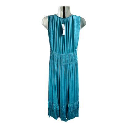 NEW White House Black Market Women’s Blue Pleated Midi Dress - XXS