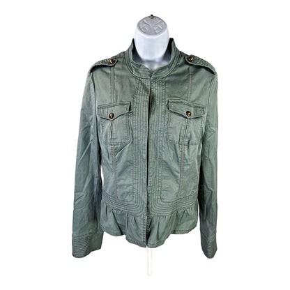 White House Black Market Women’s Green Hook Close Jacket - 10