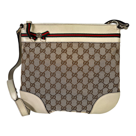 Gucci Beige Mayfair Messenger GG Fabric Crossbody Purse