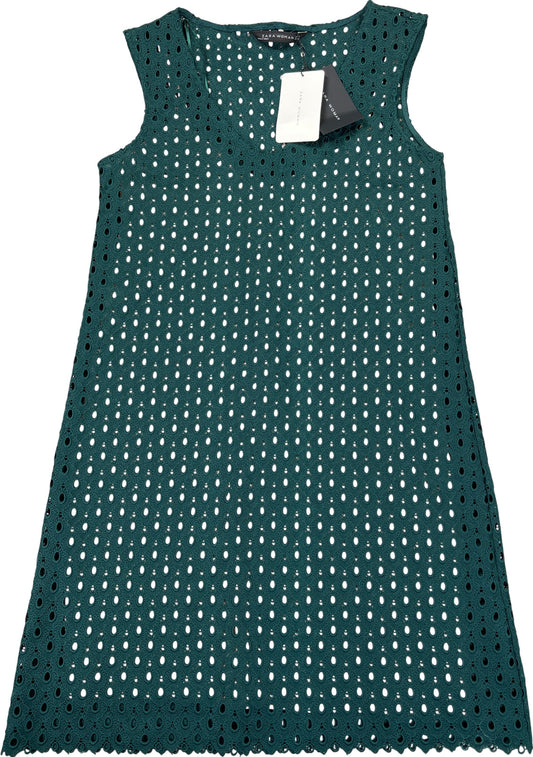 NEW Zara Women’s Emerald Green Lined Sleeveless Shift Dress - S