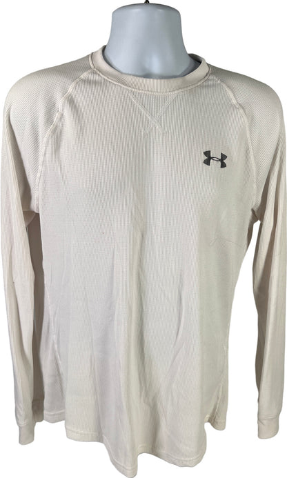 Under Armour Men’s White Loose Fit Waffle Knit Long Sleeve Shirt - M