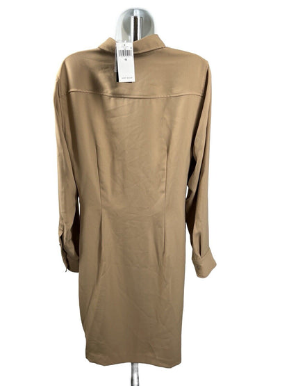 NEW LAUREN Ralph Lauren Women's Beige Side Zip Faux Wrap Dress - 10